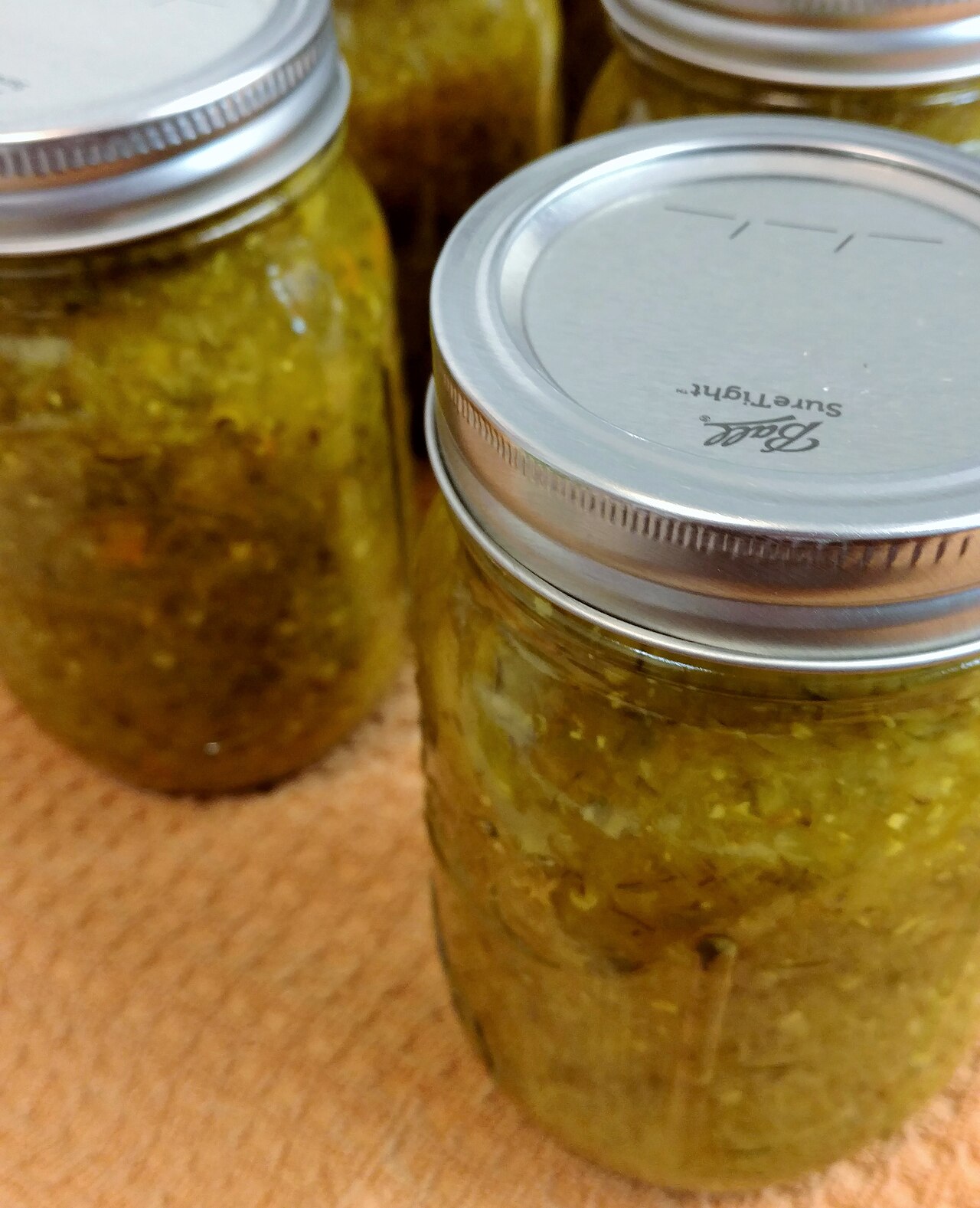 Pantry shelves filled with home-canned mason jars